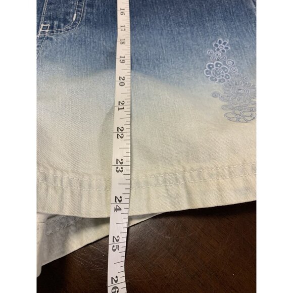 Route 66 M Cotton Casual Classic Denim Jean Shorts Embroidered Floral - Picture 5 of 5